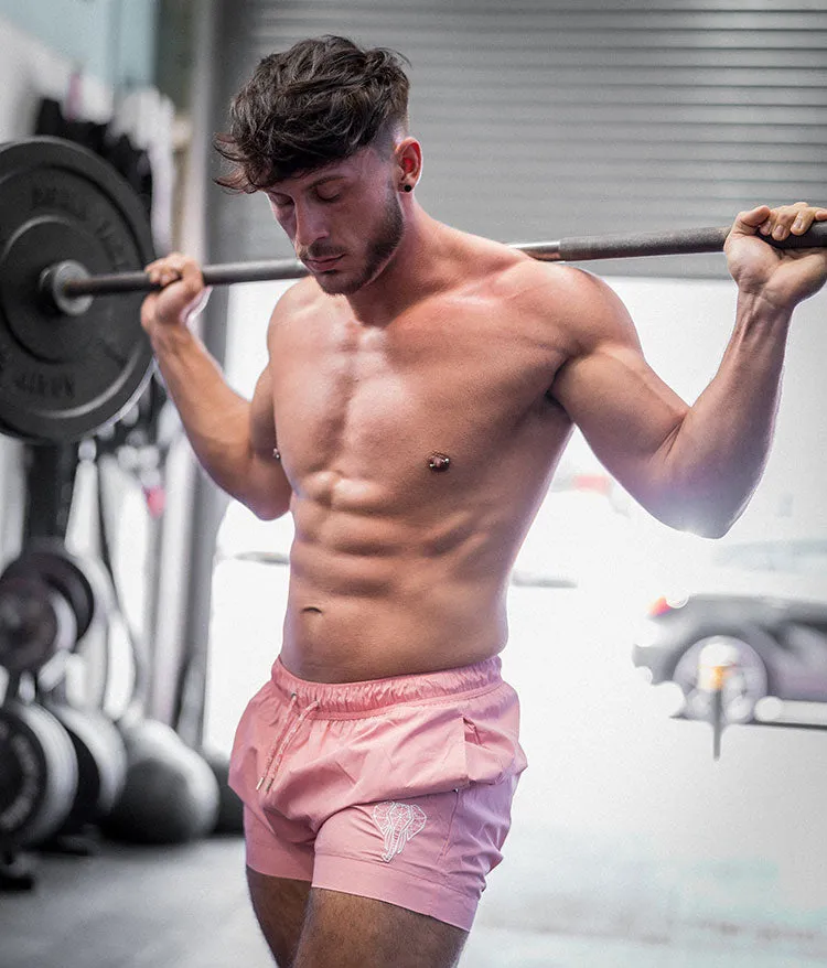 STRIDEZ Rugby Player Swim Shorts Gym Shorts Pink Sands