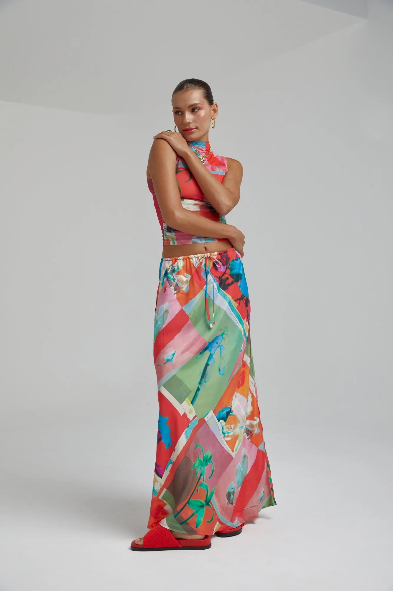 SUMMI SUMMI - ROYAL MONTAGE MAXI SKIRT