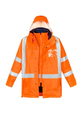 SYZMIK Mens Hi Vis X Back Taped 4 in 1 Waterproof Jacket - ZJ616