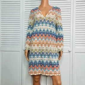 TRINA TURK Multicolor V-Neck Dress Size M