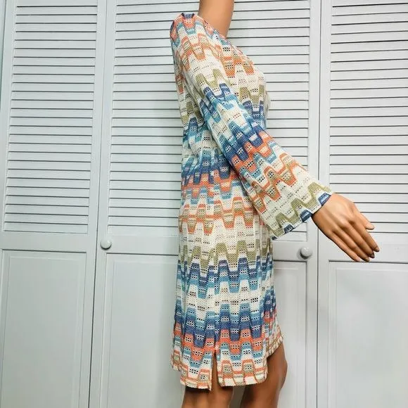 TRINA TURK Multicolor V-Neck Dress Size M