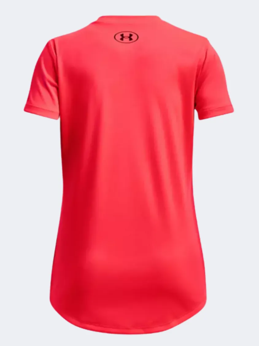 Under Armour Print Big Logo Girls Training T-Shirt Beta/Dark Maroon