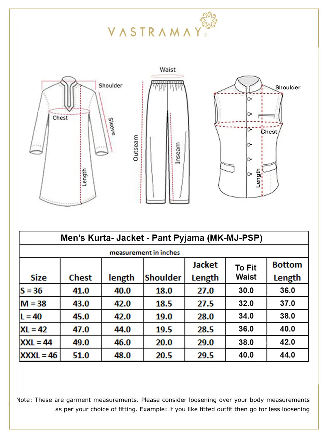 VASTRAMAY Men's Cream Leaf Printed Blazer With Kurta Pyjama Set