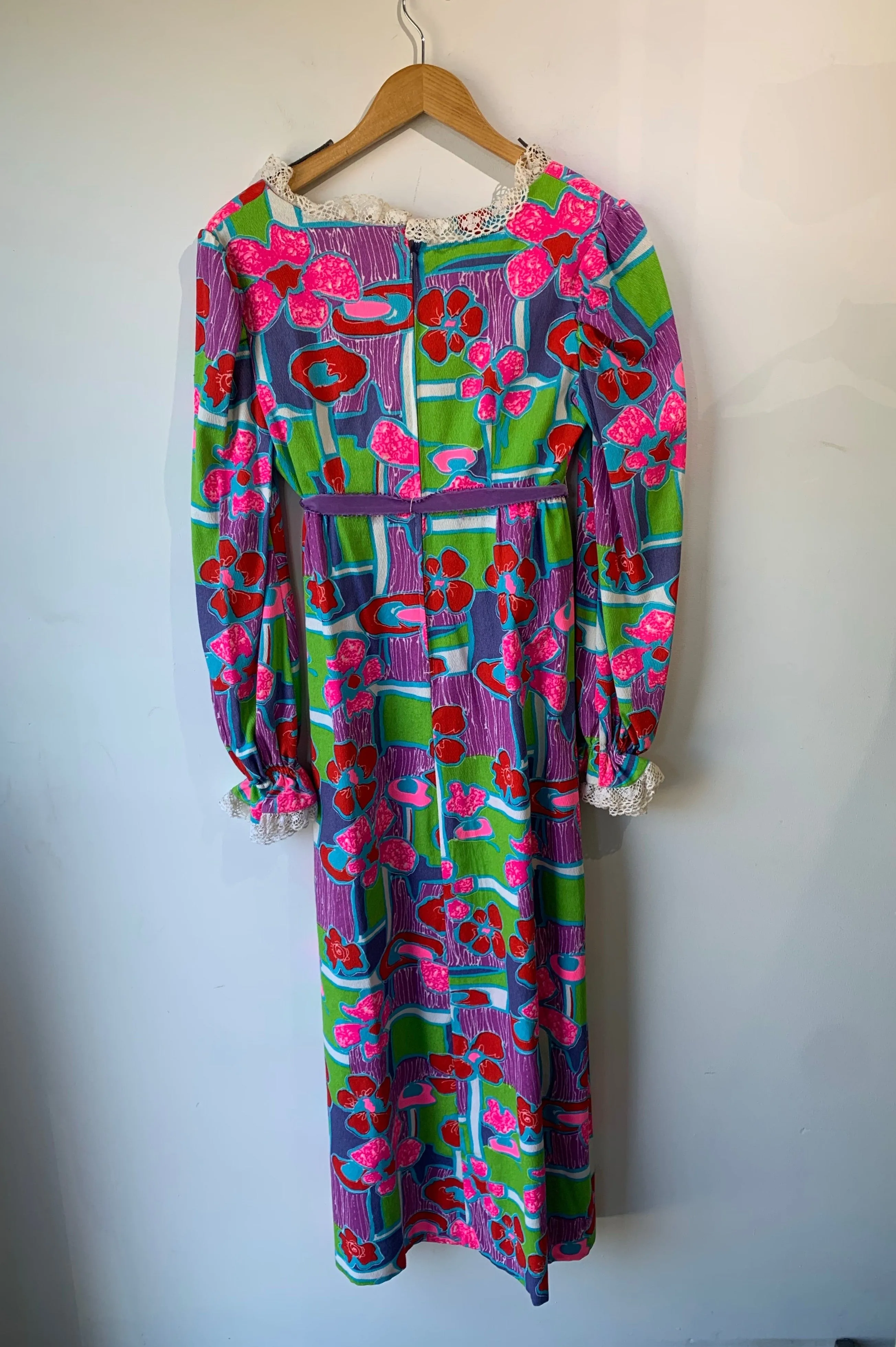 Vintage Abstract Floral Pattern Dress