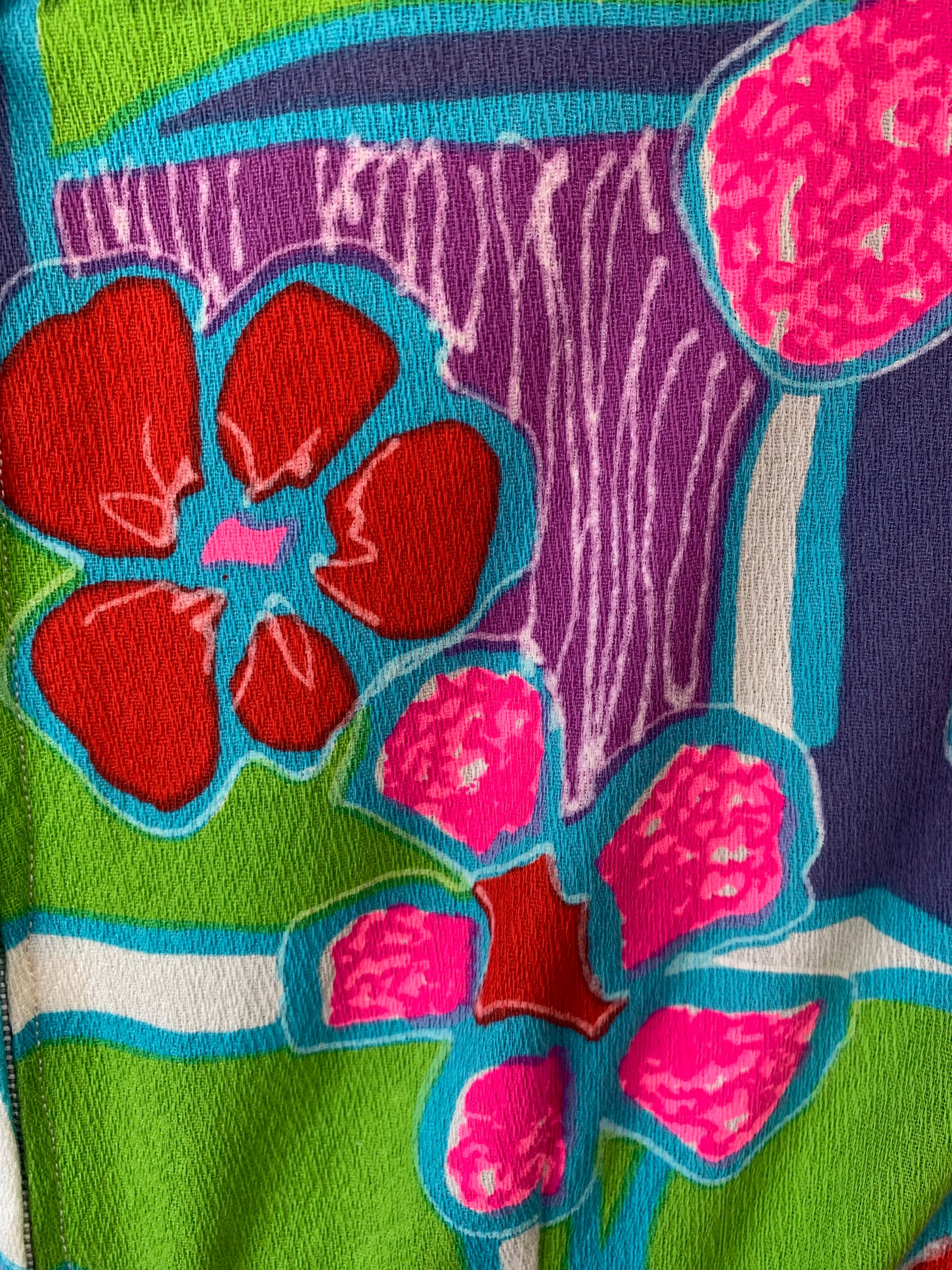Vintage Abstract Floral Pattern Dress