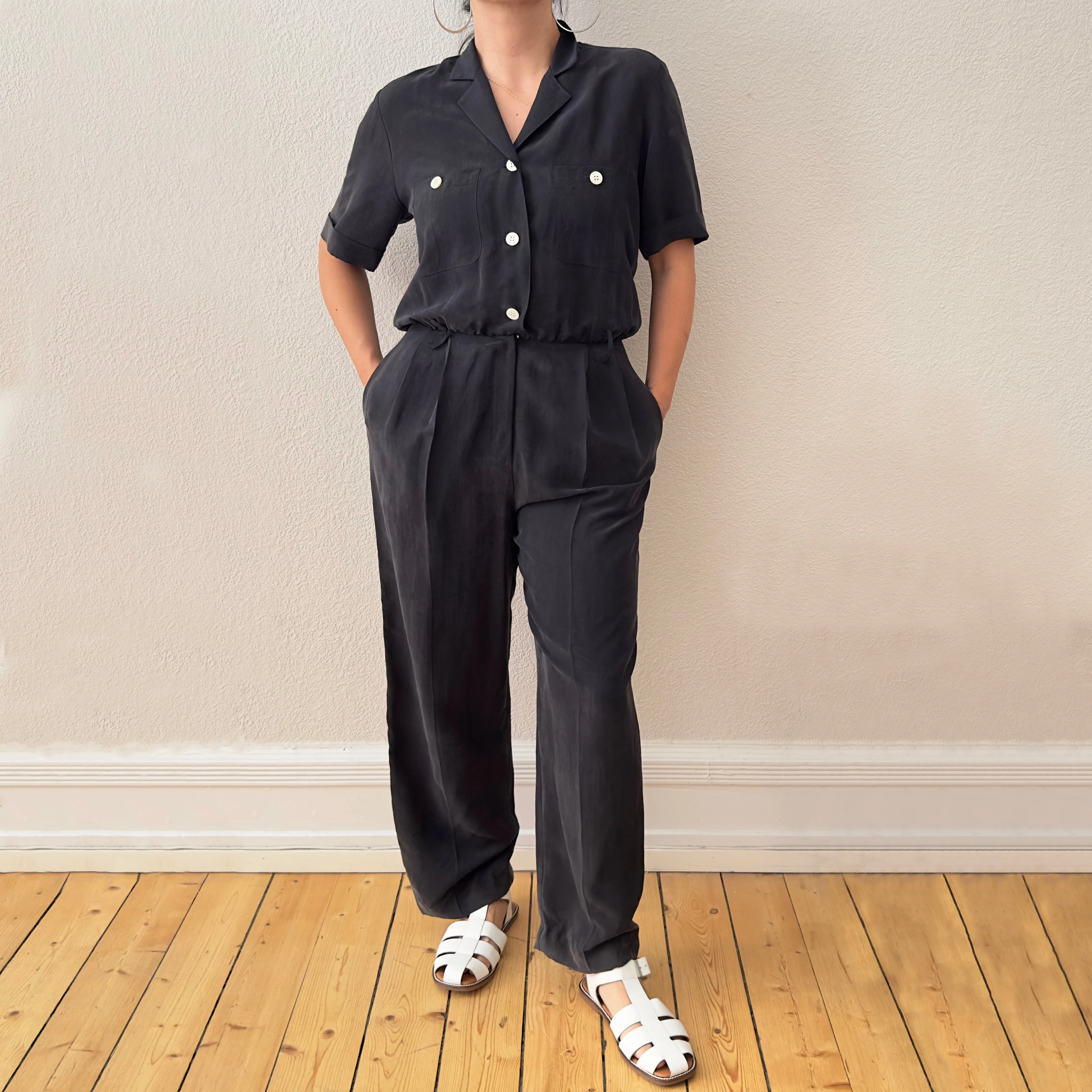 Vintage Silk Jumpsuit - IBlues, size EU38