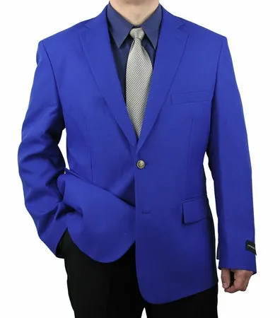 Vittorio Mens Royal Blue 2 Brass Button Classic Style Blazer Z72TA