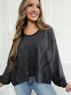 Vivienne Brushed Hacci Exposed Seam Hoodie