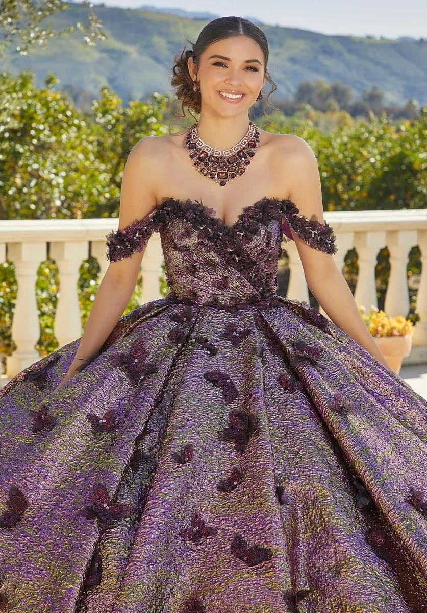 Vizcaya by Morilee Metallic Butterfly Quince Dress 89429