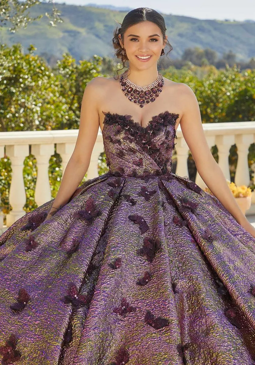 Vizcaya by Morilee Metallic Butterfly Quince Dress 89429
