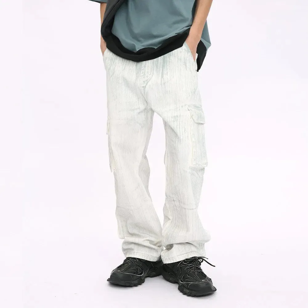 White Wash Straight Pants