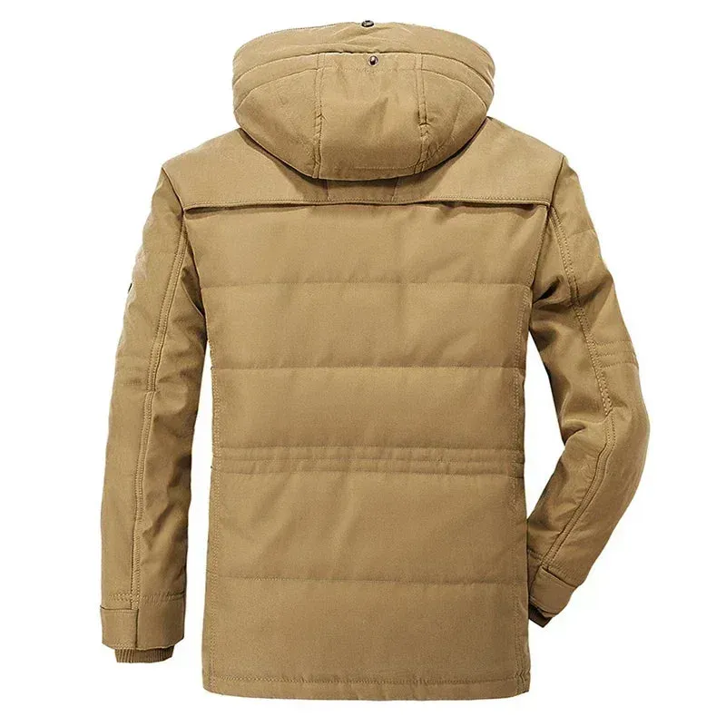 Winter Men’s Cashmere Parka, Thicken Warm Jacket, High Quality