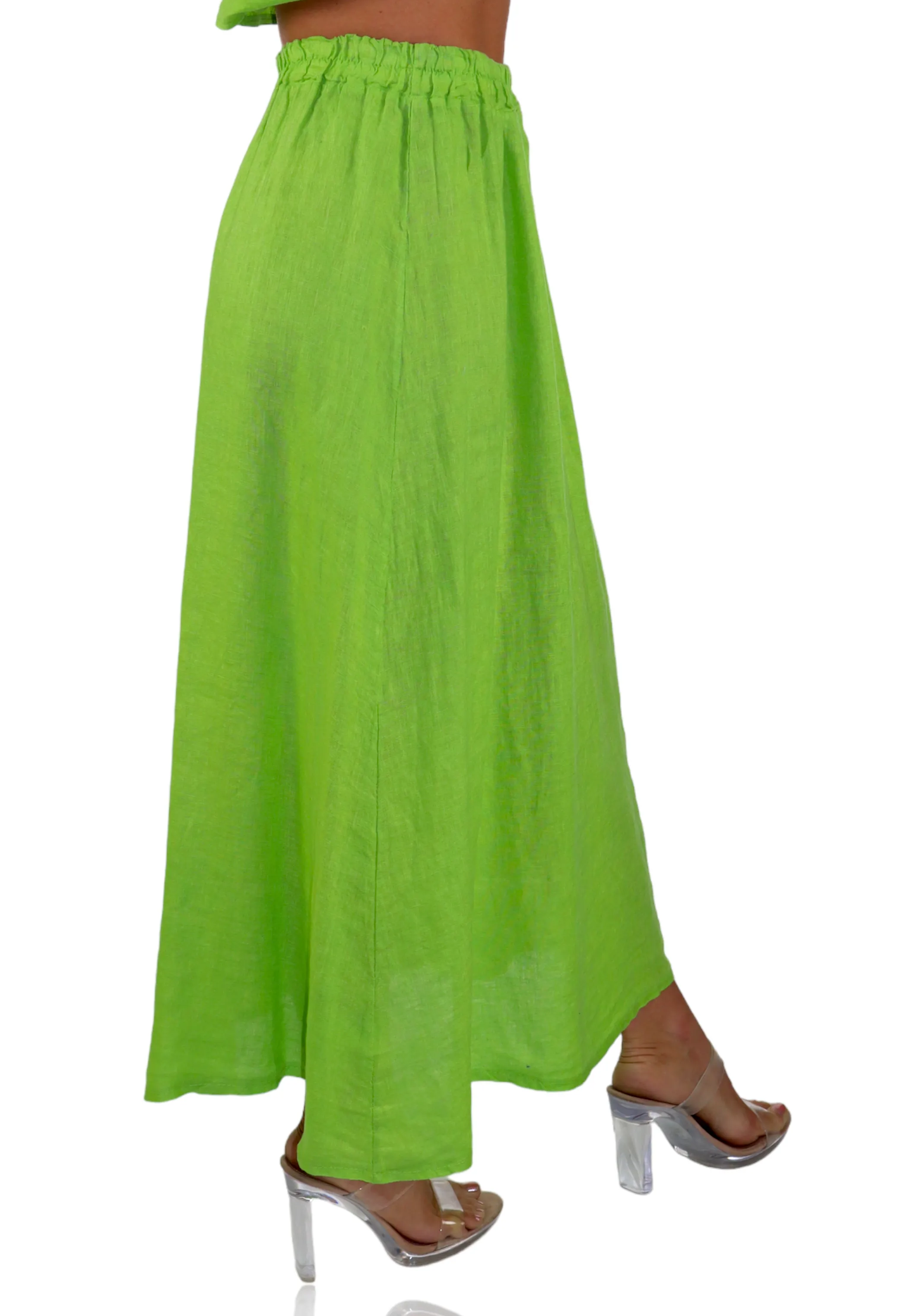 Women 100% Pure Linen Boho Bohemian Flowy Breathable Maxi Skirt
