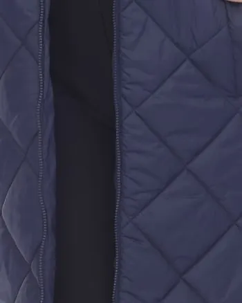 Women's Diamond Quilted Hooded Puffer Vest | Navy