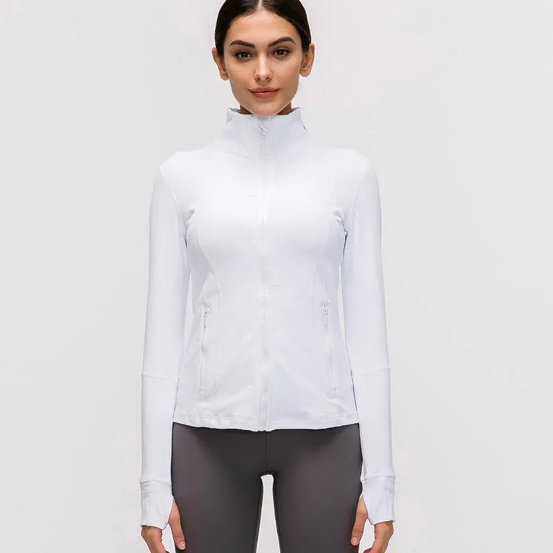 Women's Slim Zipper Fitness Running Jacket – Lightweight, Breathable & Stylish