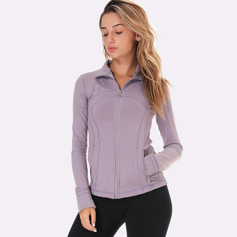 Women's Slim Zipper Fitness Running Jacket – Lightweight, Breathable & Stylish