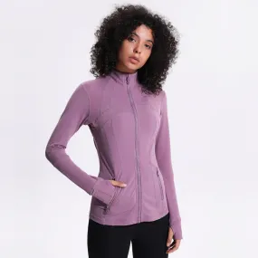Women's Slim Zipper Fitness Running Jacket – Lightweight, Breathable & Stylish