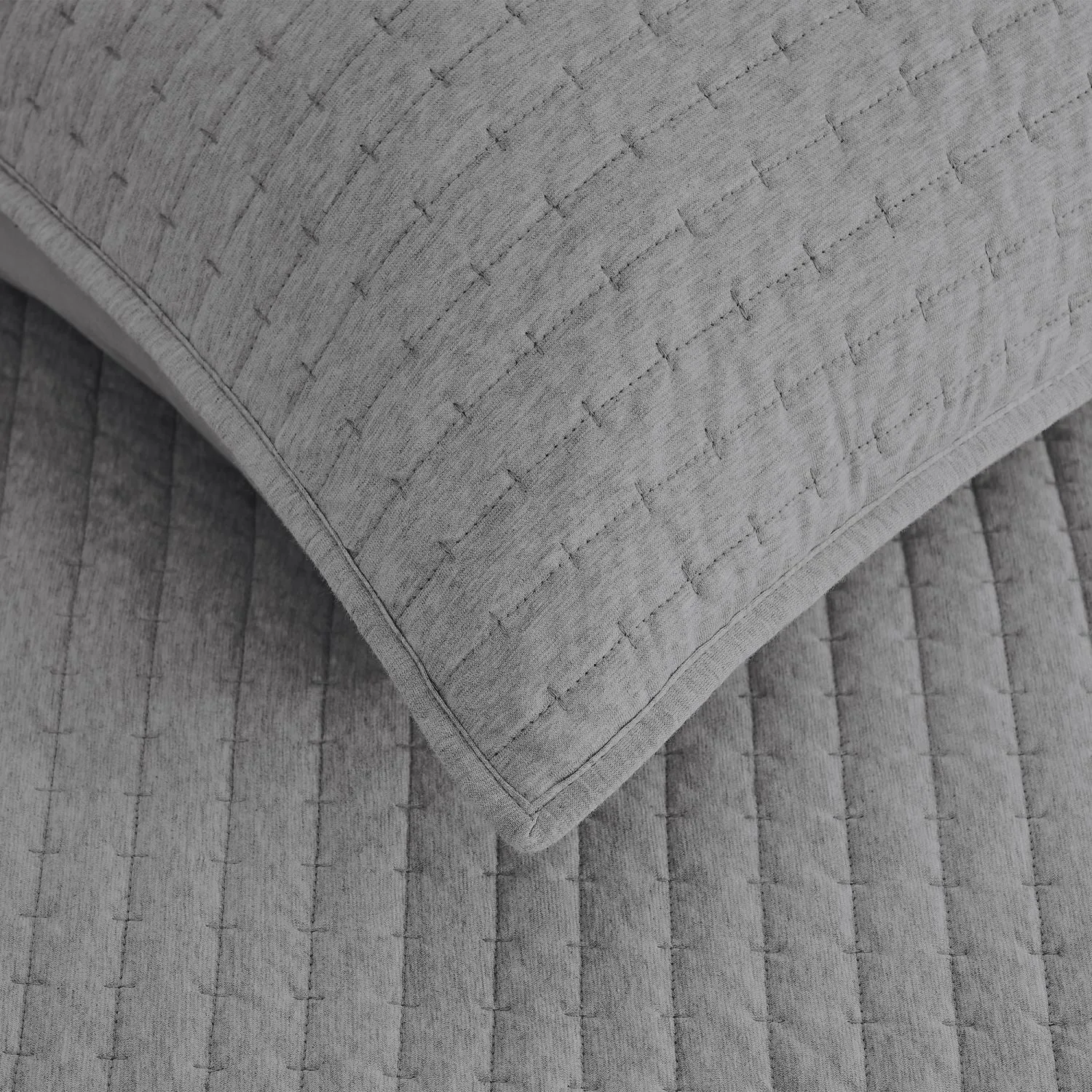 Wonderful 100% Cotton Jersey Detailed Channel Stitch All-Season 3-Piece Reversible Quilt Set
