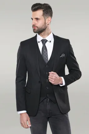 WSS Black Blazer Vest Set  - Singen