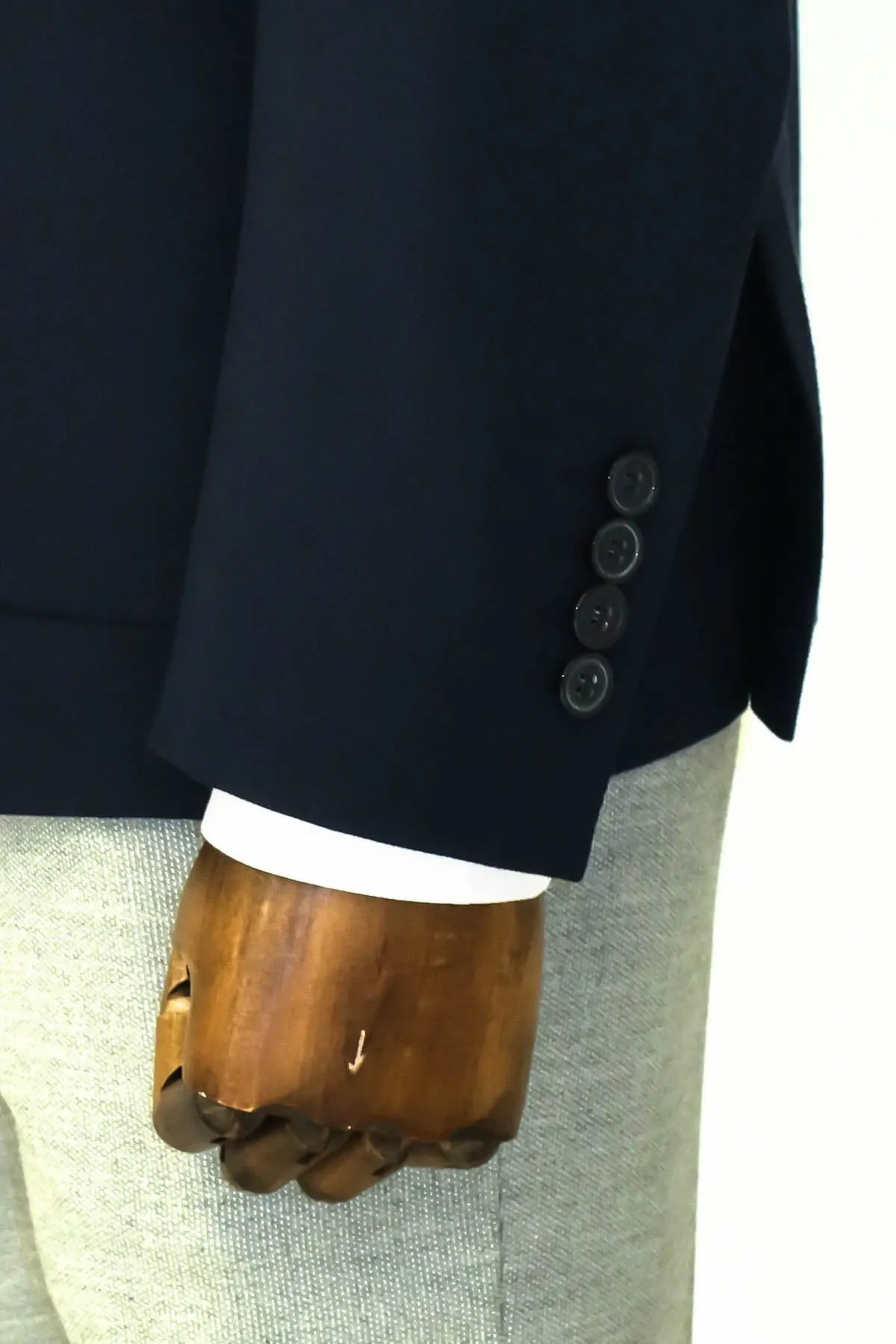 WSS Textured Slim Fit Peak Lapel Navy Blue Men Blazer  - Singen